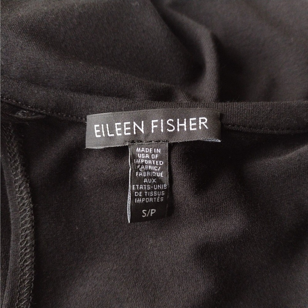 Eileen Fisher Womens Black Minimalist Maxi Dress Scoop Neck Cut Out Back Size S - Picture 5 of 5